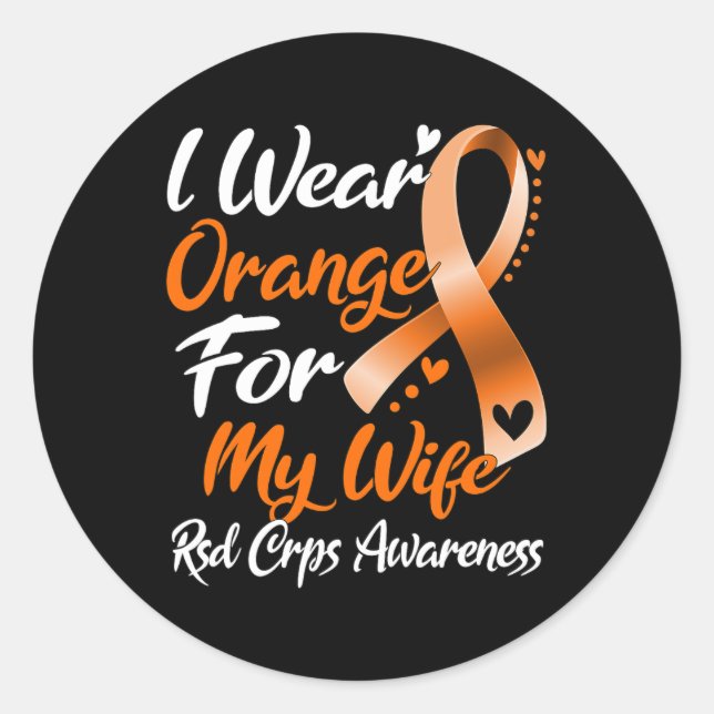 Adesivo Redondo Eu Visto Laranja Para Minha Esposa Rsd Crps Consci (Frente)