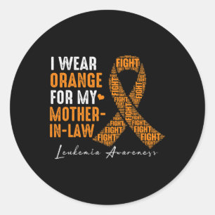 Adesivo Redondo Eu Visto Laranja Para O Meu Cancer De Leucemia Mãe