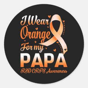 Adesivo Redondo Eu Visto Laranja Para O Meu Papa Rsd Crps Sensibil