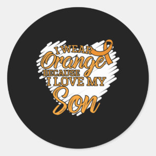 Adesivo Redondo Eu Visto Laranja Porque Amo Meu Filho por Leucemia