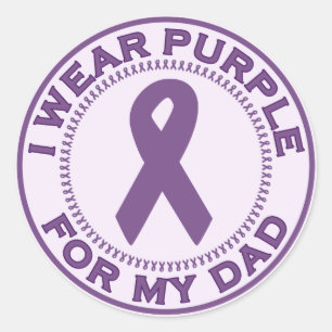 Adesivo Redondo Eu visto o roxo para meu pai