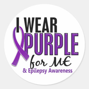 Adesivo Redondo Eu visto o roxo para MIM a epilepsia 10