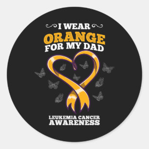 Adesivo Redondo Eu Visto Pai Laranja Leucemia Cancer Sensibilizaçã