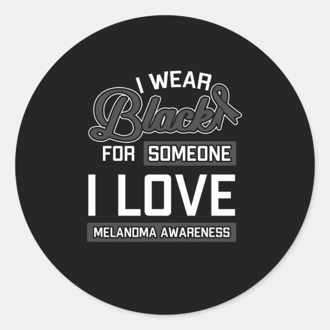 Adesivo Redondo Eu Visto Preto Para Alguém Que Eu Amo (Frente)