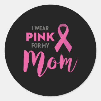 Adesivo Redondo Eu Visto Rosa Para A Consciência Do Cancer Da Minh