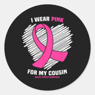 Adesivo Redondo Eu Visto Rosa Para A Consciência Do Cancer Da Minh