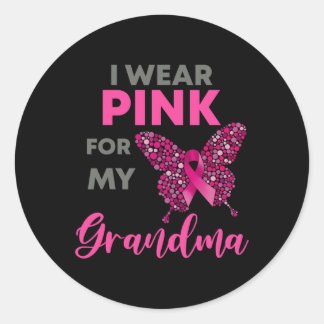 Adesivo Redondo Eu Visto Rosa Para A Consciência Do Cancer Da Minh