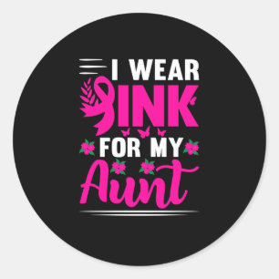 Adesivo Redondo Eu visto Rosa para a minha tia