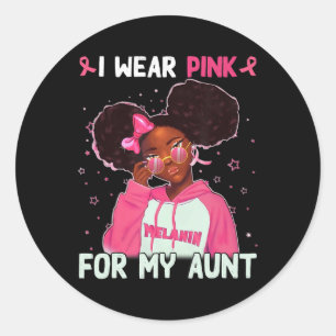 Adesivo Redondo Eu Visto Rosa Para Minha Tia Cancer De Mama Sensib