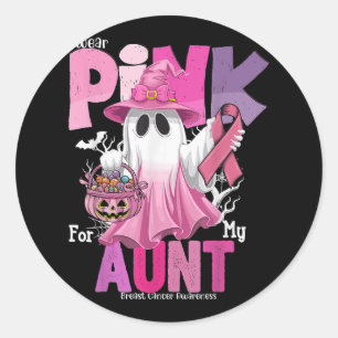 Adesivo Redondo Eu Visto Rosa Para Minha Tia Ghost Cancer De Mama