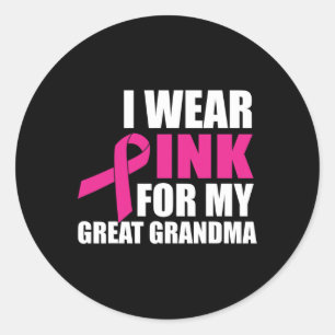 Adesivo Redondo Eu Visto Rosa Para O Cancer Da Minha Avó Excelente