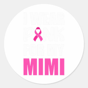 Adesivo Redondo Eu Visto Rosa Para O Meu Cancer Mimi De Fita Rosa