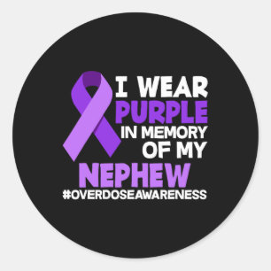 Adesivo Redondo Eu Visto Roxo Em Memória Da Sobredosagem Do Meu So