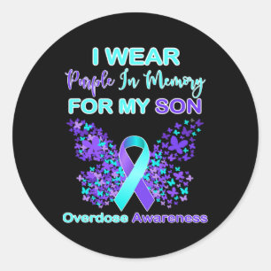 Adesivo Redondo Eu Visto Roxo Na Memória Para O Meu Filho Sobredos