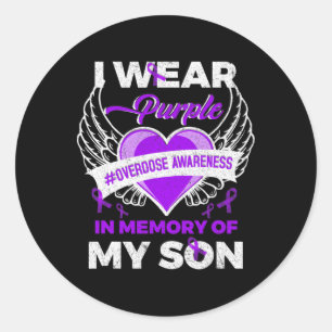 Adesivo Redondo Eu Visto Roxo Na Memória Para O Meu Filho Sobredos