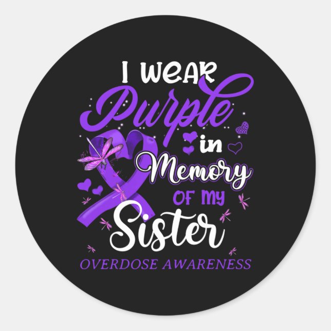 Adesivo Redondo Eu Visto Roxo Na Memória Pela Sobredosagem Da Minh (Frente)