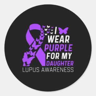 Adesivo Redondo Eu Visto Roxo Para A Minha Filha, Lupus, Conscient