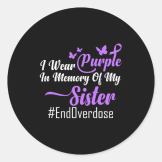 Adesivo Redondo Eu visto Roxo para a minha Irmã - #endoverdose