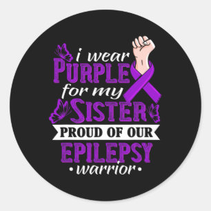Adesivo Redondo Eu Visto Roxo Para A Minha Irmã Epilepsy Warrior A