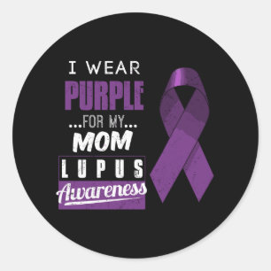 Adesivo Redondo Eu Visto Roxo Para A Minha Mãe Consciência Do Lupu