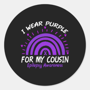 Adesivo Redondo Eu Visto Roxo Para Meu Primo Rainbow Epilepsy Awar