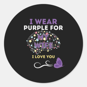 Adesivo Redondo Eu Visto Roxo Para Minha Esposa