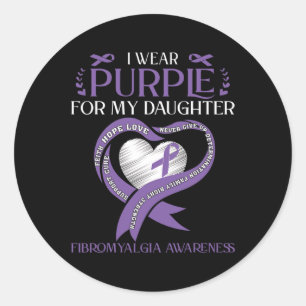 Adesivo Redondo Eu Visto Roxo Para Minha Filha Fibromialgia Awaren