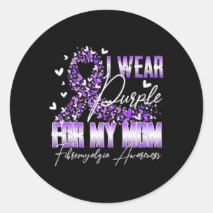 Adesivo Redondo Eu Visto Roxo Para Minha Mãe Fibromialgia Sensibil