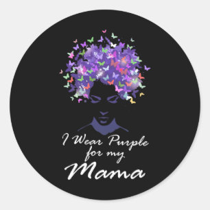 Adesivo Redondo Eu Visto Roxo Para Minha Mãe Mãe Mãe Que Apoia Hei