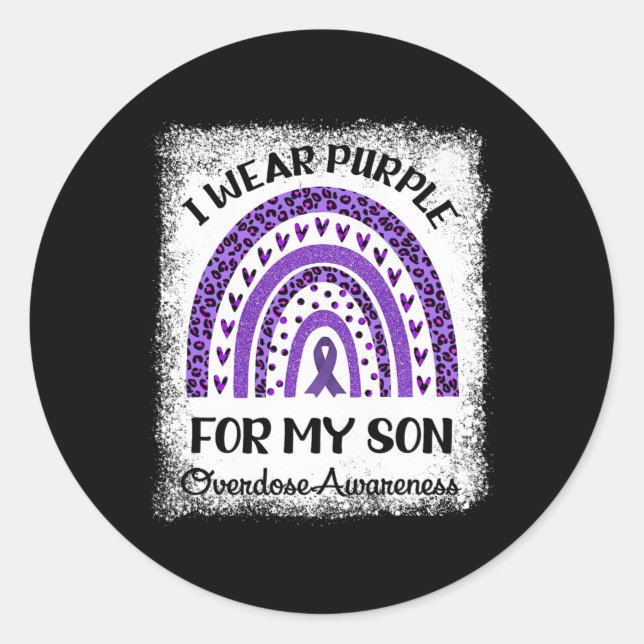 Adesivo Redondo Eu Visto Roxo Para O Meu Filho, Retrato De Sensibi (Frente)