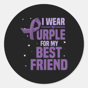 Adesivo Redondo Eu Visto Roxo Para O Meu Melhor Amigo Awarenes Epi
