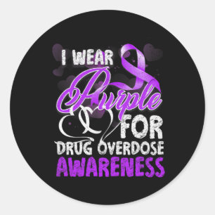 Adesivo Redondo Eu Visto Roxo Para Sensibilização Para A Sobredosa