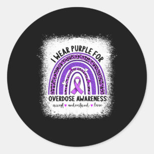 Adesivo Redondo Eu Visto Roxo Para Sensibilização Para Sobredosage
