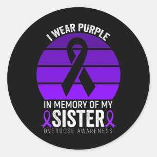 Adesivo Redondo Eu Visto Sobredosagem Roxa Sensibilização Roxo Fri