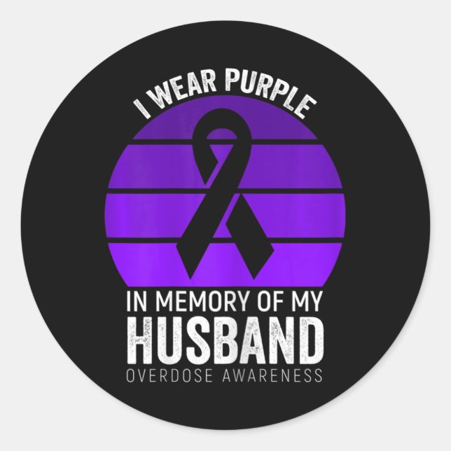 Adesivo Redondo Eu Visto Sobredosagem Roxa Sensibilização Roxo Hin (Frente)