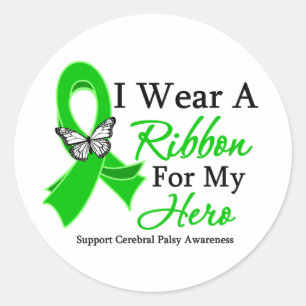 Adesivo Redondo Eu Visto Uma Fita Para A Minha Paralisia Cerebral