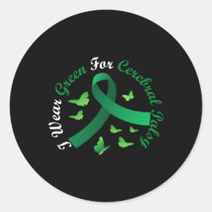 Adesivo Redondo Eu Visto Verde Para O Apoio À Sensibilização Para 