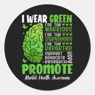 Adesivo Redondo Eu Visto Verde Para O Apoio À Sensibilização Para