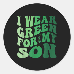 Adesivo Redondo Eu Visto Verde Para O Meu Filho Sensibilização Par