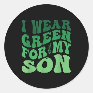 Adesivo Redondo Eu Visto Verde Para O Meu Filho Sensibilização Par