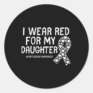Adesivo Redondo Eu Visto Vermelho Para Minha Filha Chd Congenital
