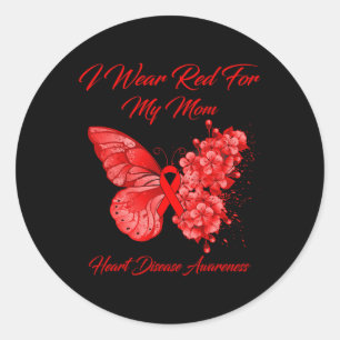 Adesivo Redondo Eu Visto Vermelho Para Minha Mãe Consciência Da Do