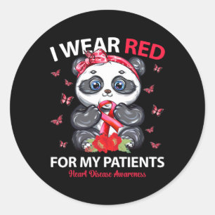 Adesivo Redondo Eu Visto Vermelho Para Os Meus Pacientes Sensibili