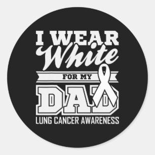 Adesivo Redondo Eu Visto White World Cancer Day Gift White Ribbon