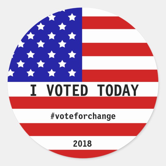 Adesivo Redondo Eu Votei Hoje Personalizado Para Eleição De Sinali (Frente)