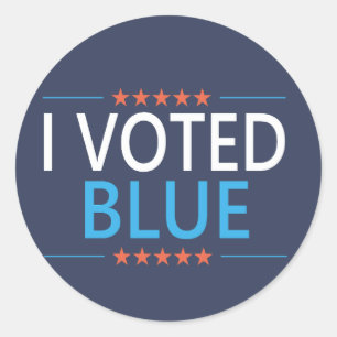 Adesivo Redondo Eu Votei no Democrata Azul
