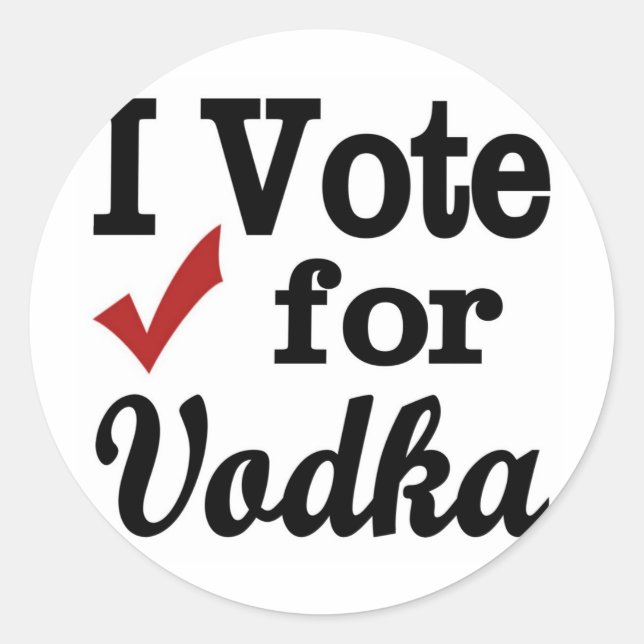 Adesivo Redondo Eu Voto para Vodka (Frente)