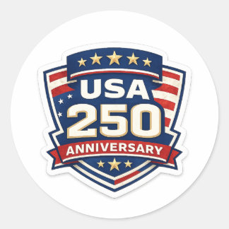 Adesivo Redondo EUA 250 Aniversário 2026