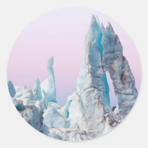 Adesivo Redondo EUA, Alasca, Parque Nacional da Baía de Glacier. 