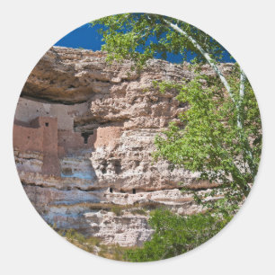 Adesivo Redondo EUA, Arizona. Montezuma Castle, As Ruínas